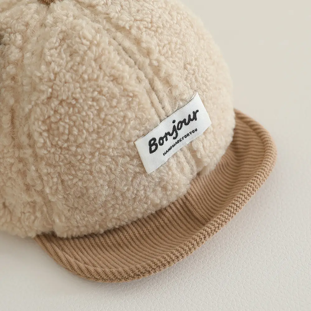 Winter Baby Duckbill Cap Red Soft Fleece Sunshade Cap — feature 11