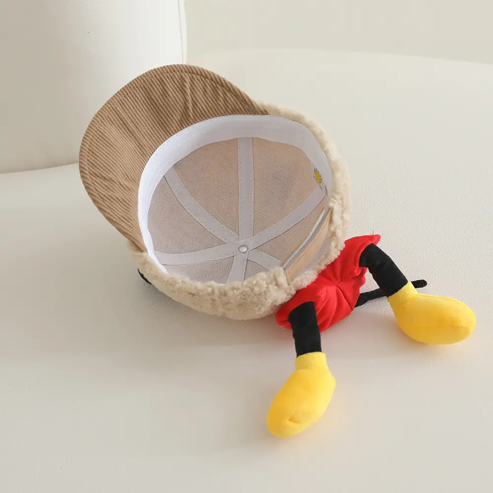 Winter Baby Duckbill Cap Red Soft Fleece Sunshade Cap — feature 13