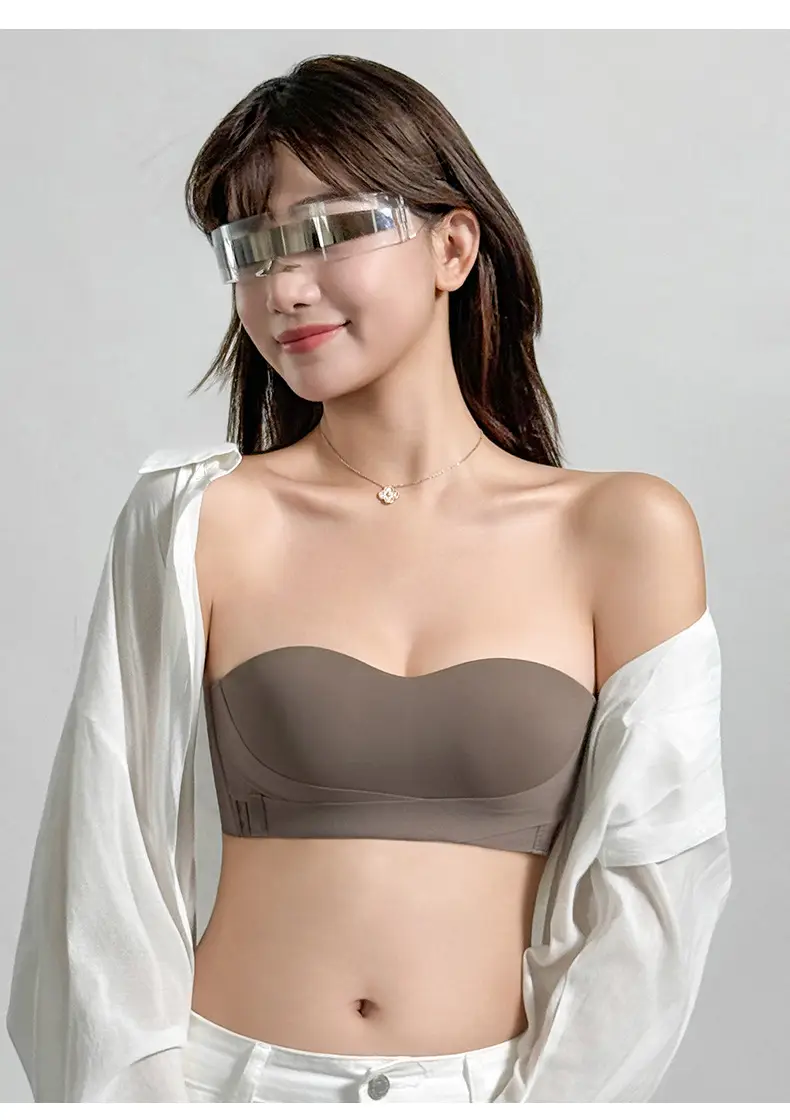 Strapless Bra for Women, Strong Anti-Slip, Push-Up for Small Busts, Seamless Invisible Backless Thin Bandeau Style Bra — feature 19