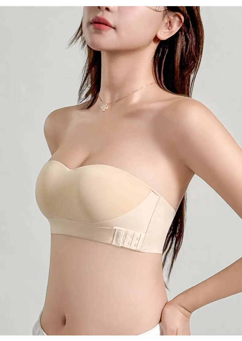Strapless Bra for Women, Strong Anti-Slip, Push-Up for Small Busts, Seamless Invisible Backless Thin Bandeau Style Bra — feature 22