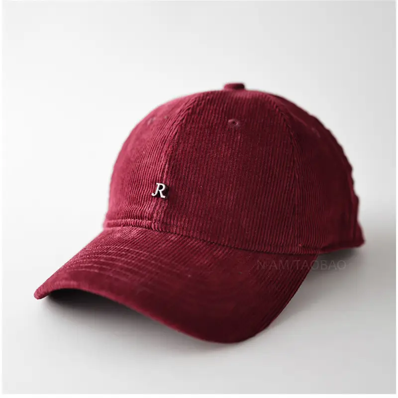 Corduroy Metal Small R Logo Baseball Cap