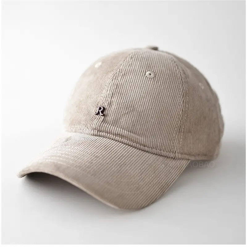 Corduroy Metal Small R Logo Baseball Cap