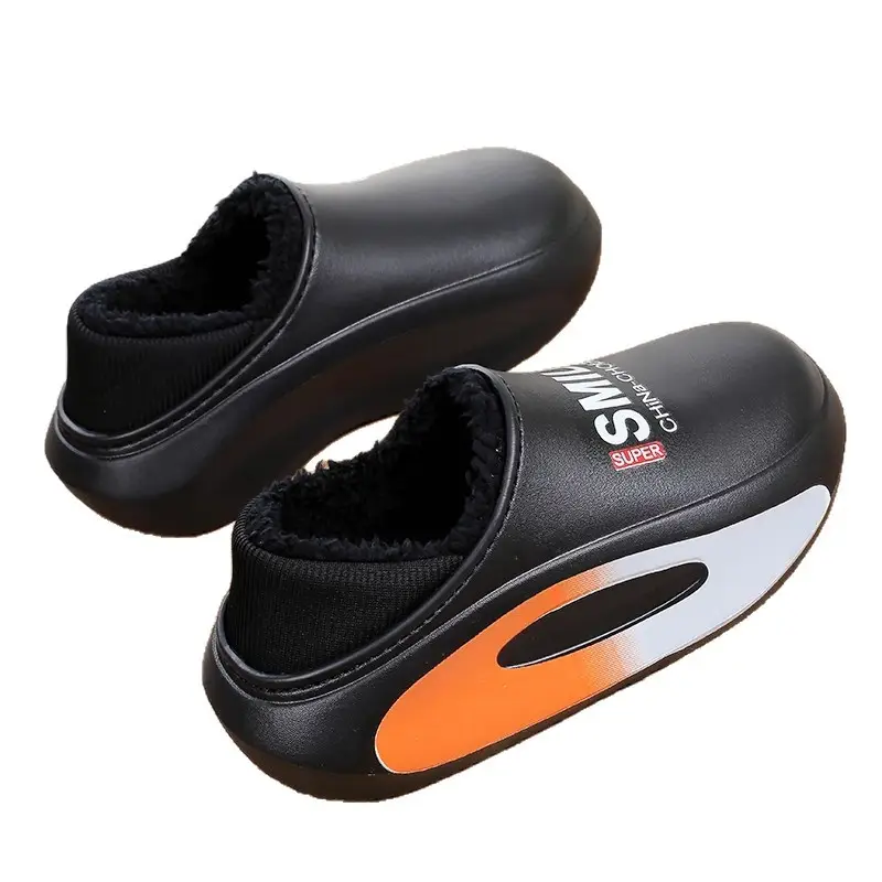 Winter Warm Cotton Slippers Black Orange 2025 - Image 4