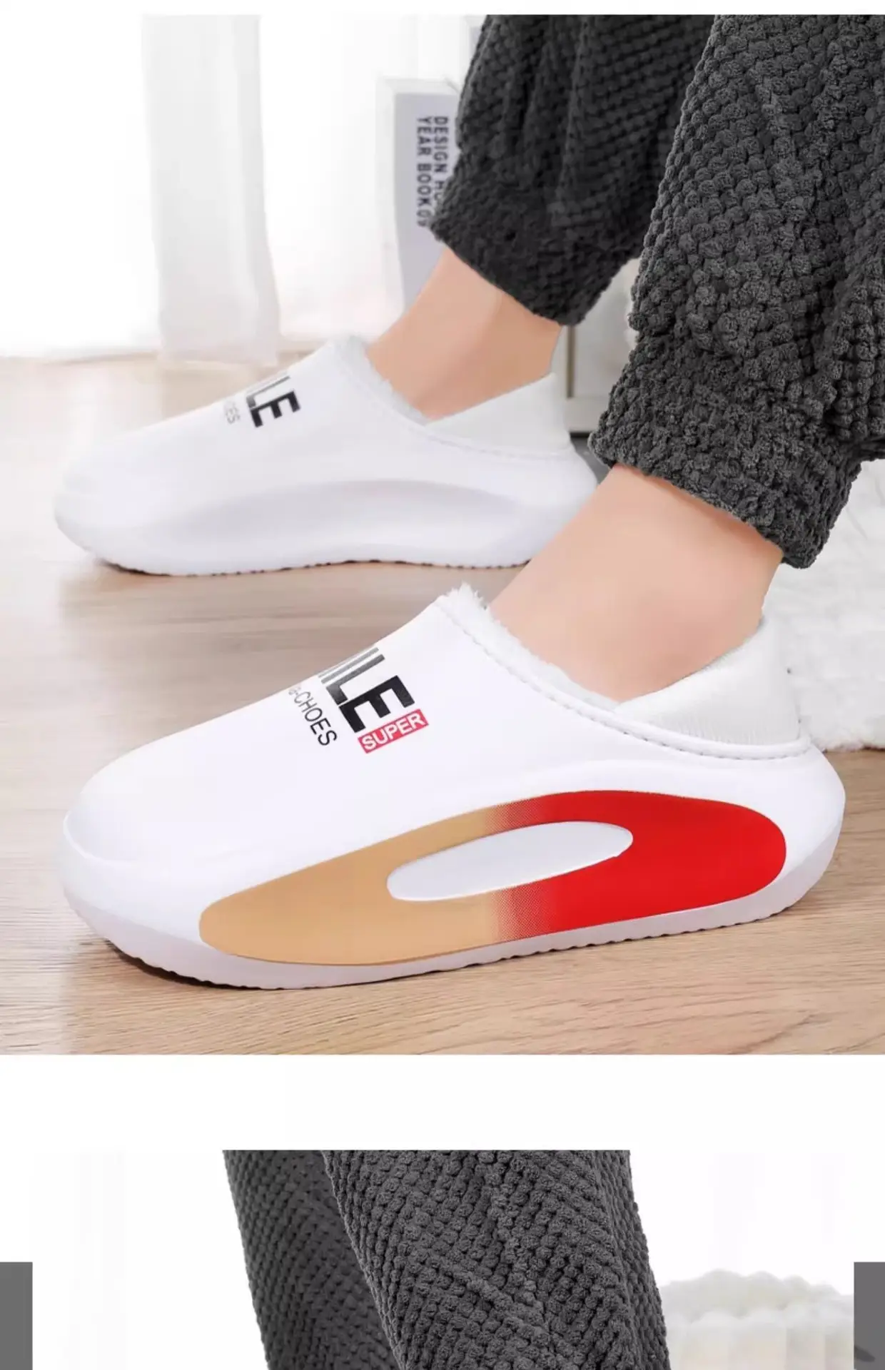 Winter Warm Cotton Slippers Black Orange 2025 — feature 14