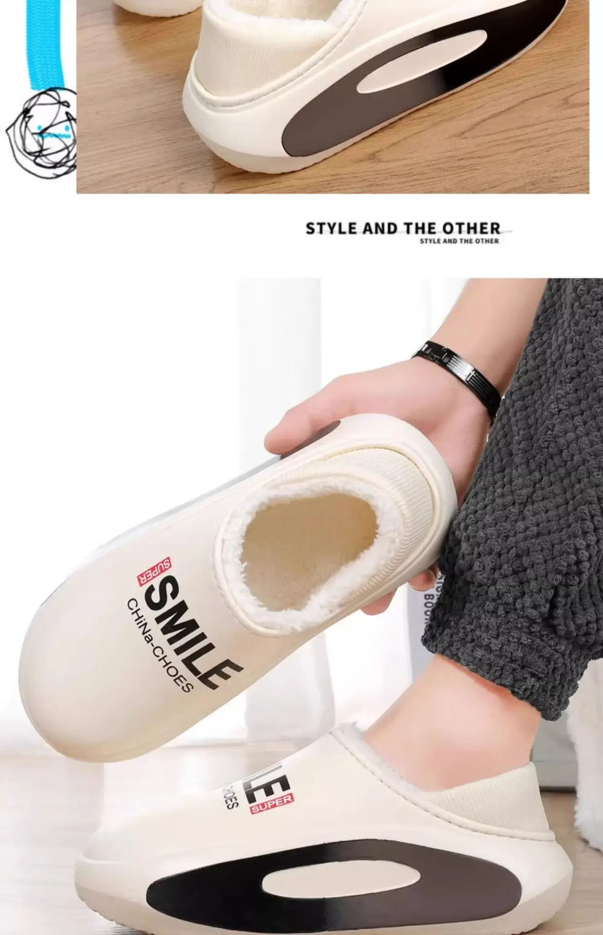 Winter Warm Cotton Slippers Black Orange 2025 — feature 17