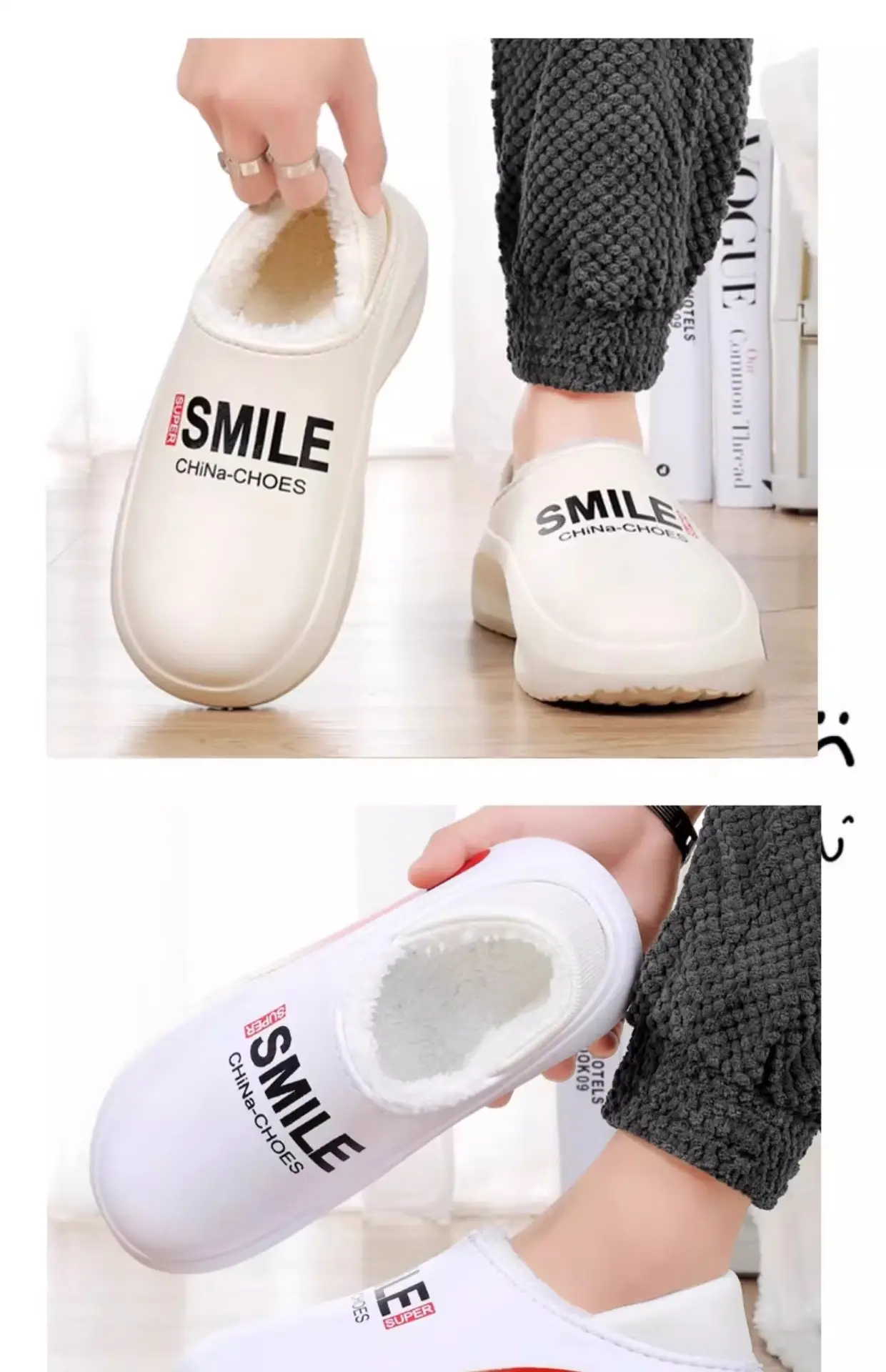 Winter Warm Cotton Slippers Black Orange 2025 — feature 9