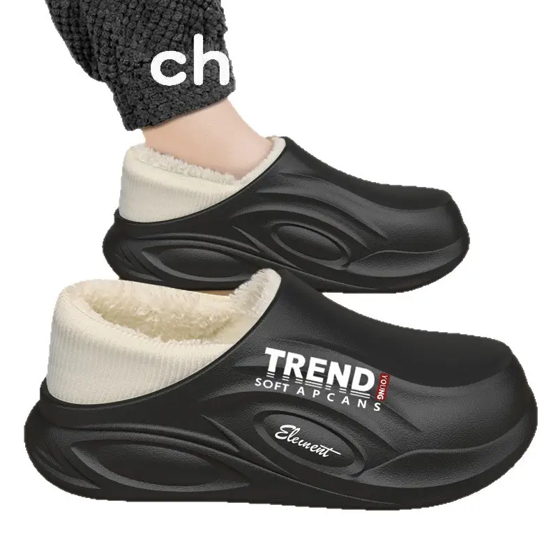 Trend Cotton Slippers Black Winter Warm Anti-Slip - Image 8