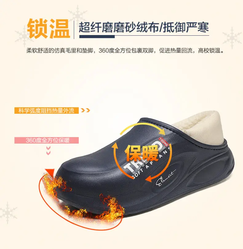 Trend Cotton Slippers Black Winter Warm Anti-Slip — feature 6