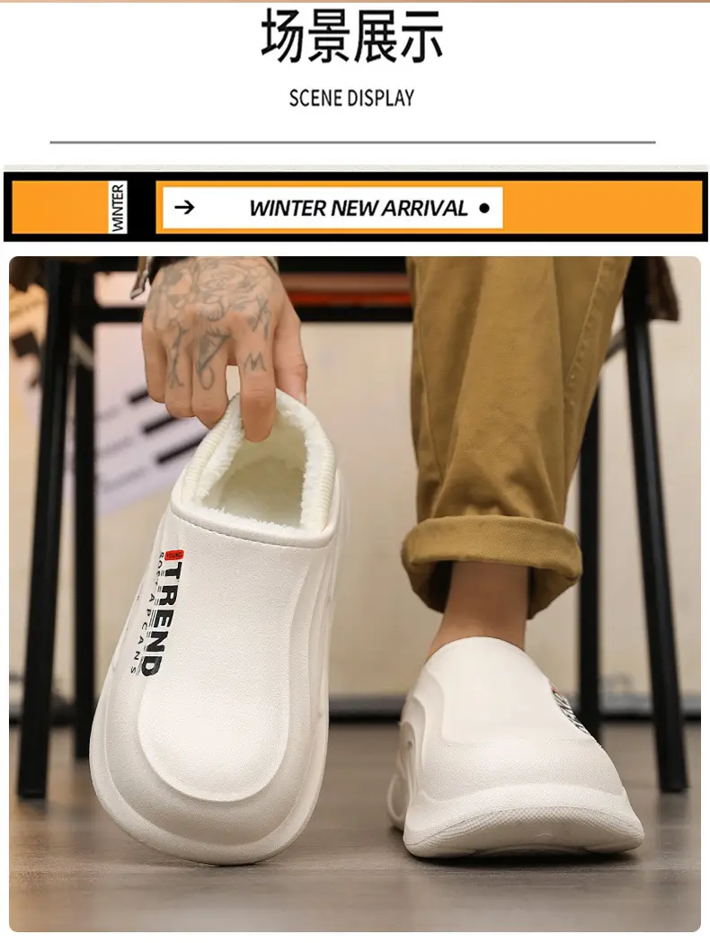 Trend Cotton Slippers Black Winter Warm Anti-Slip — feature 9