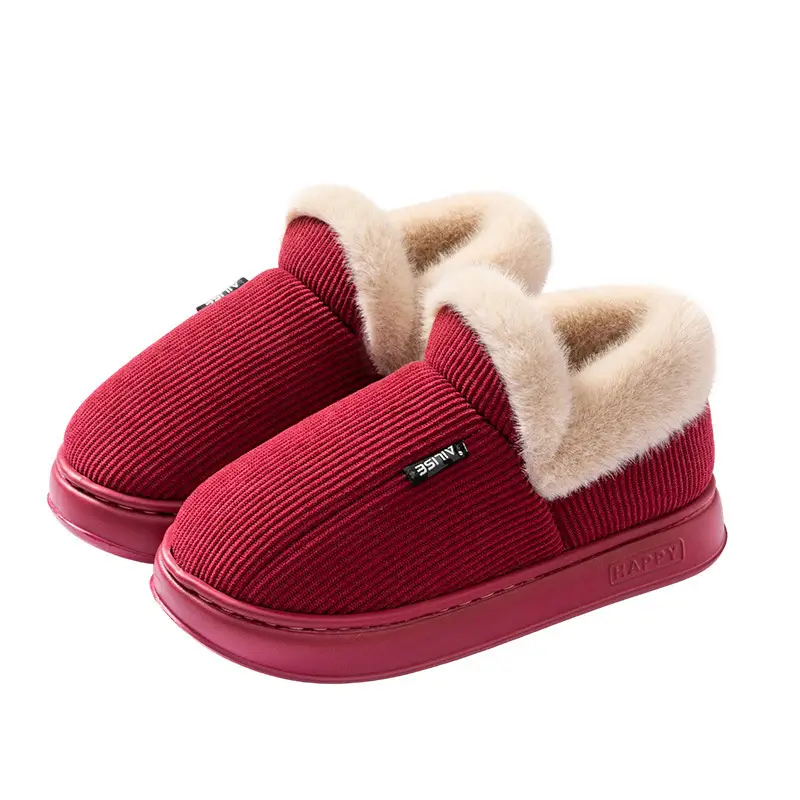 Cotton Warm Elderly Slippers Pink Autumn Winter - Image 17