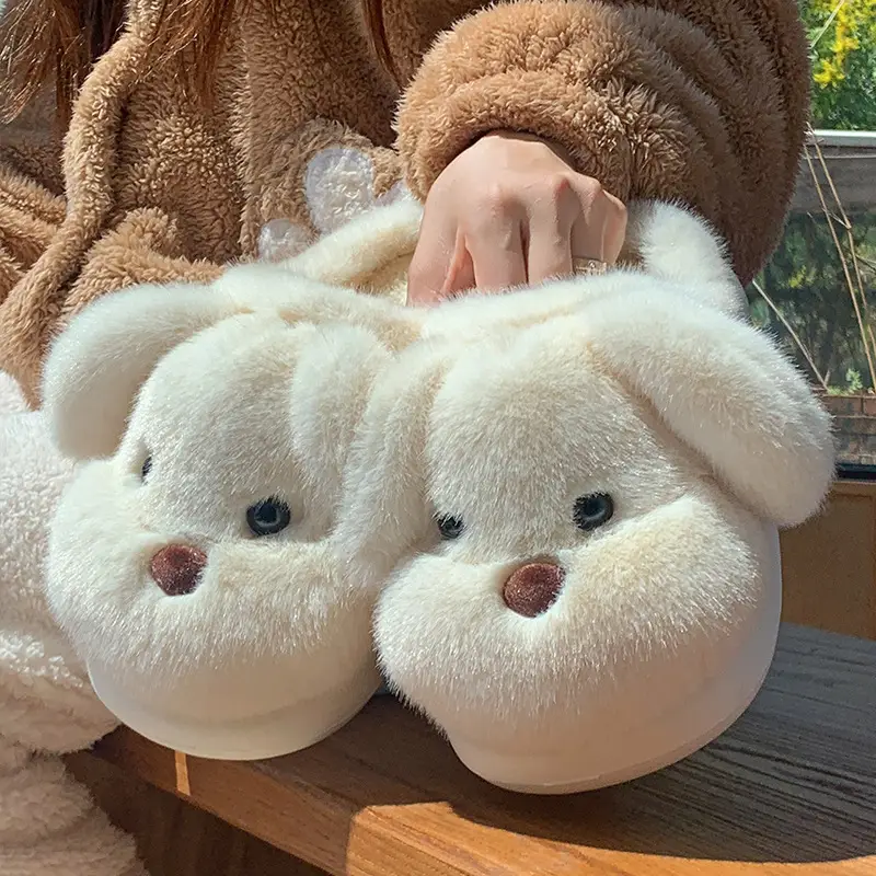 Soft Cute Puppy Cotton Slippers Home Non-Slip Furry Shoes Kidsren's Warm Family Slippers Winter Cute Kidsren's Cotton Shoes — feature 4