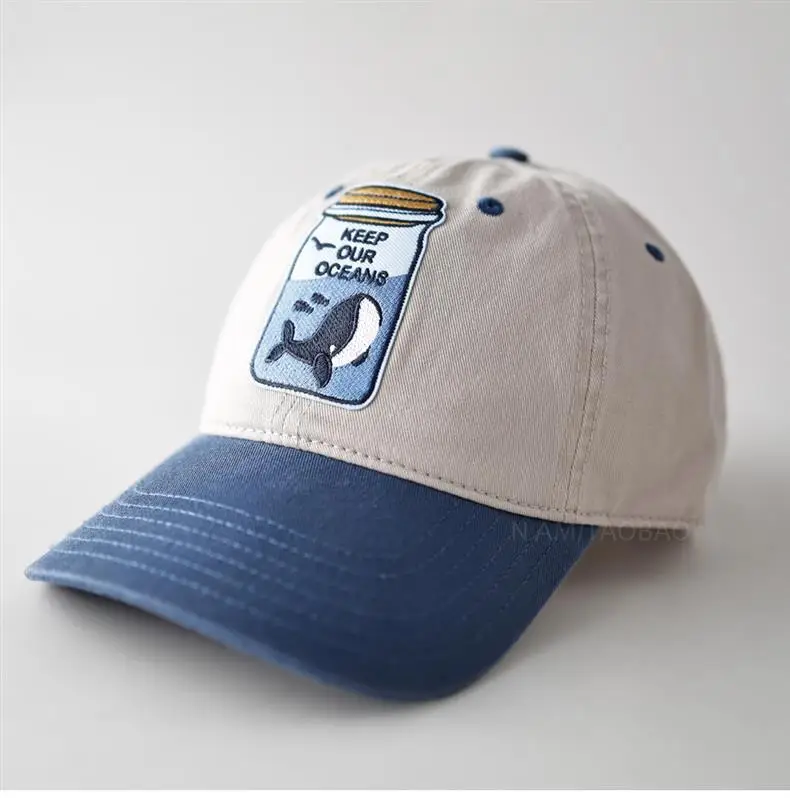 Navy Blue Ocean Duckbill Cap Unisex Cartoon Patch — feature 1