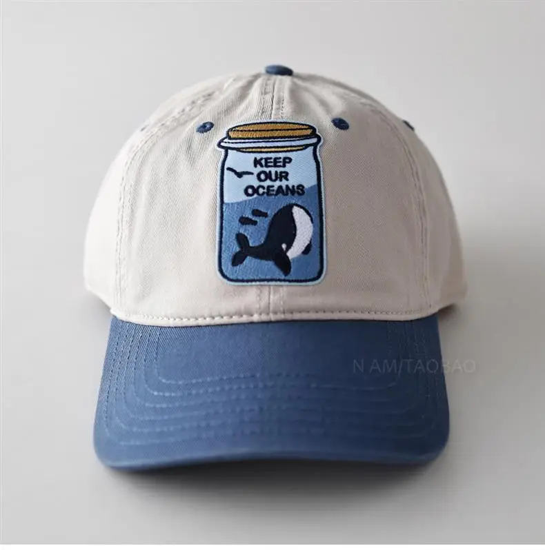 Navy Blue Ocean Duckbill Cap Unisex Cartoon Patch — feature 10