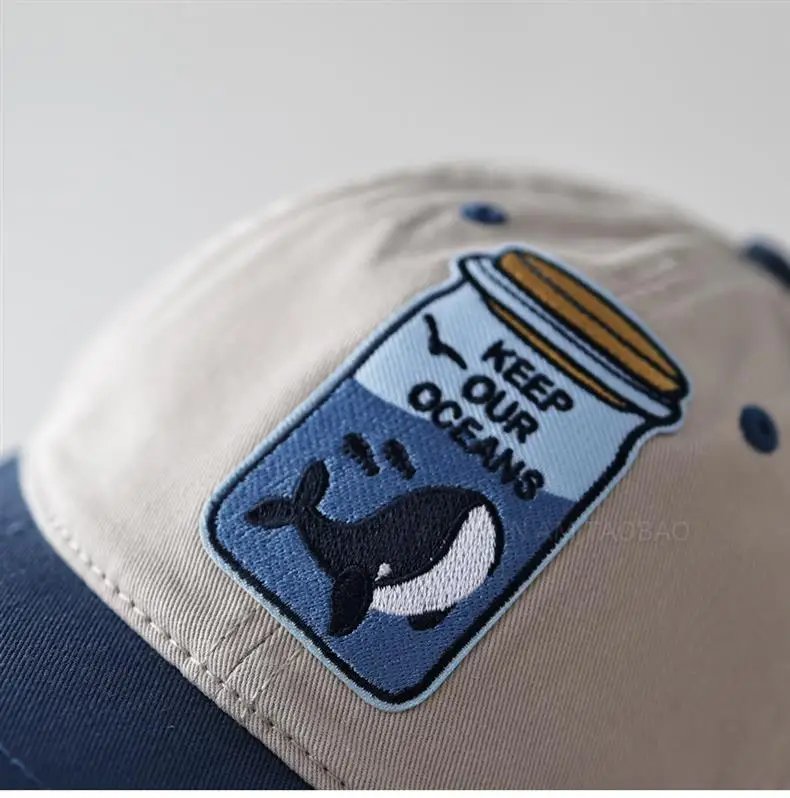 Navy Blue Ocean Duckbill Cap Unisex Cartoon Patch — feature 7