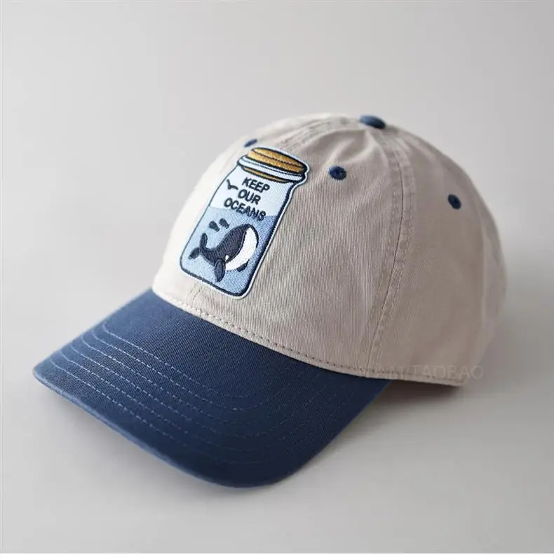 Navy Blue Ocean Duckbill Cap Unisex Cartoon Patch — feature 9