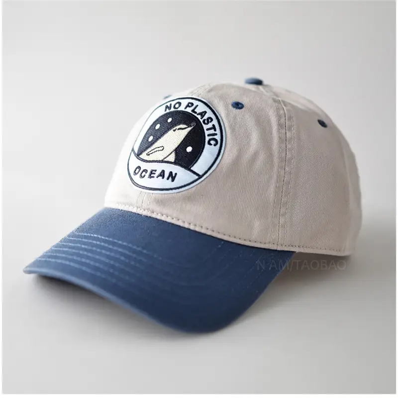 Navy Blue Ocean Duckbill Cap Unisex Cartoon Patch