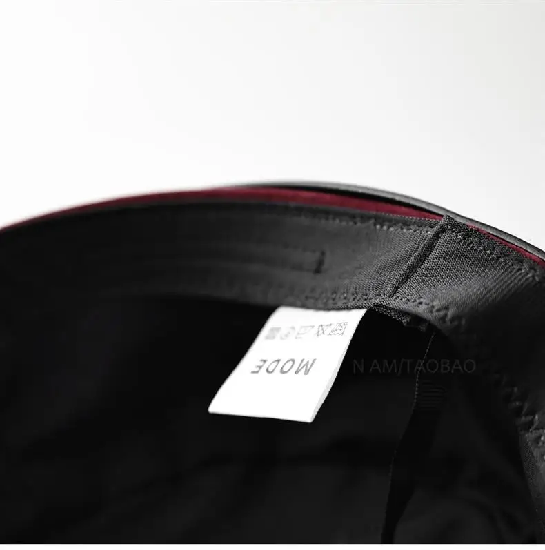 Black Suede Peaked Cap for Women with Buckle — feature 7