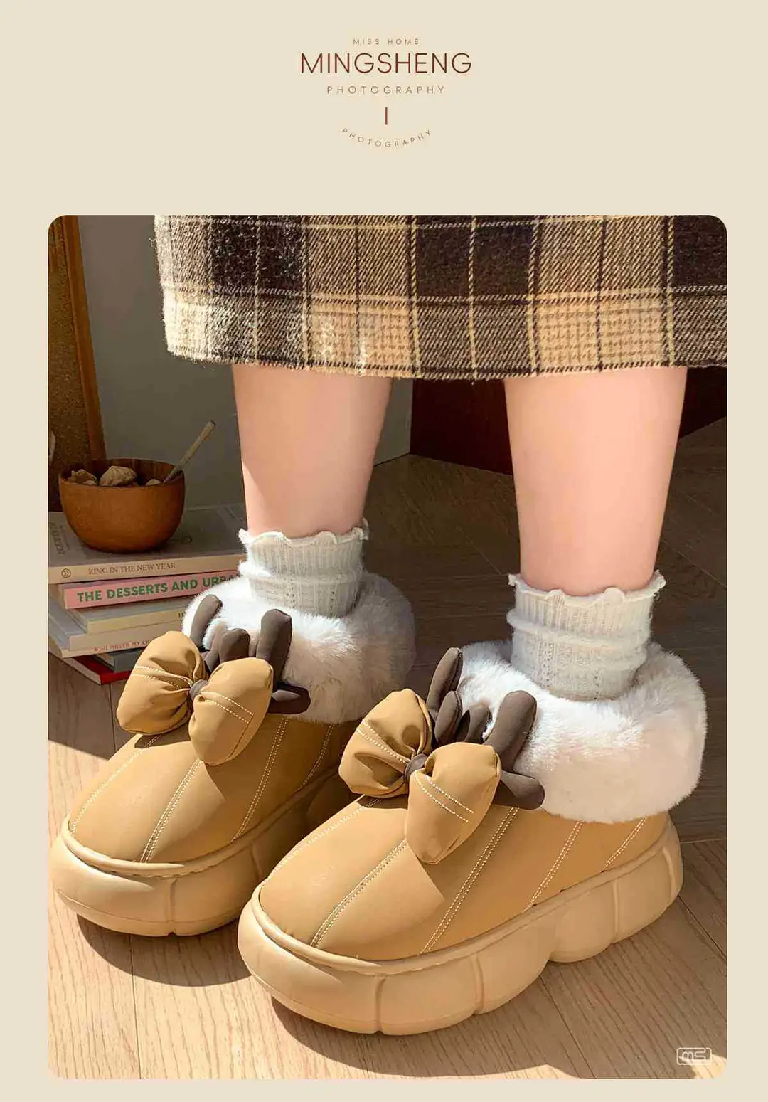 2025 New Warm and Comfortable Home and Outdoor Wear Thick-Soled Plush Antler Cotton Shoes — feature 6