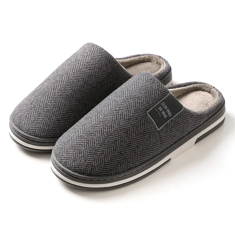 Women Winter Stuffed Cotton Slippers Beige 2024 - Image 4