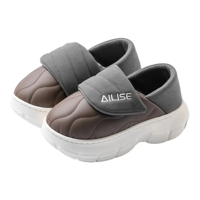 Men Cotton Winter Slippers Warm Non-Slip Waterproof - Image 12