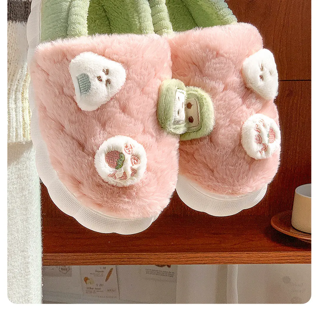 Women's Cotton Slippers with Heel Cover, Winter 2026 New Model, Home Plush Maternity Shoes, Autumn and Winter Warm Cotton Shoes for Women — feature 11