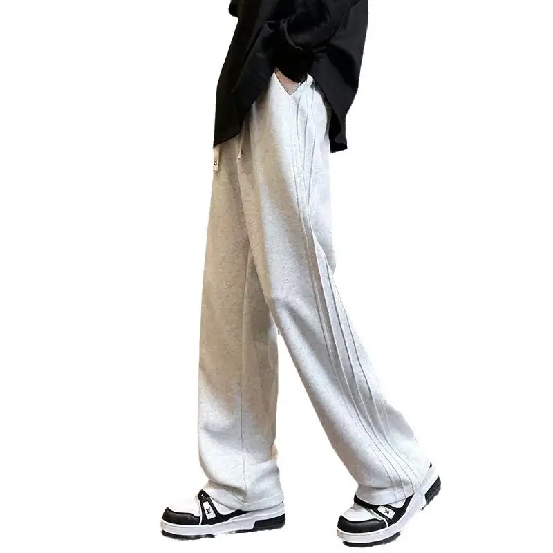 Autumn and Winter New Trendy Heavy Men's Sweatpants Wide-Leg Sports Pants Loose Versatile Straight Fleece Casual — feature 20