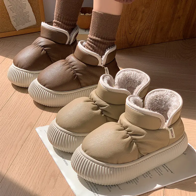 Cross-Border Snow Boots, Winter Warm Indoor Home Cotton Slippers with Thickened Fleece Lining, Women's Cotton Slippers - Image 7