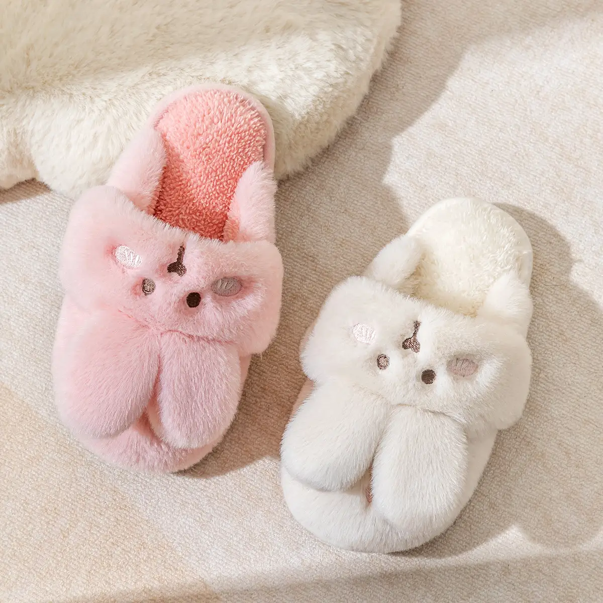 Children's Cartoon Furry Slippers Medium Large - Image 4
