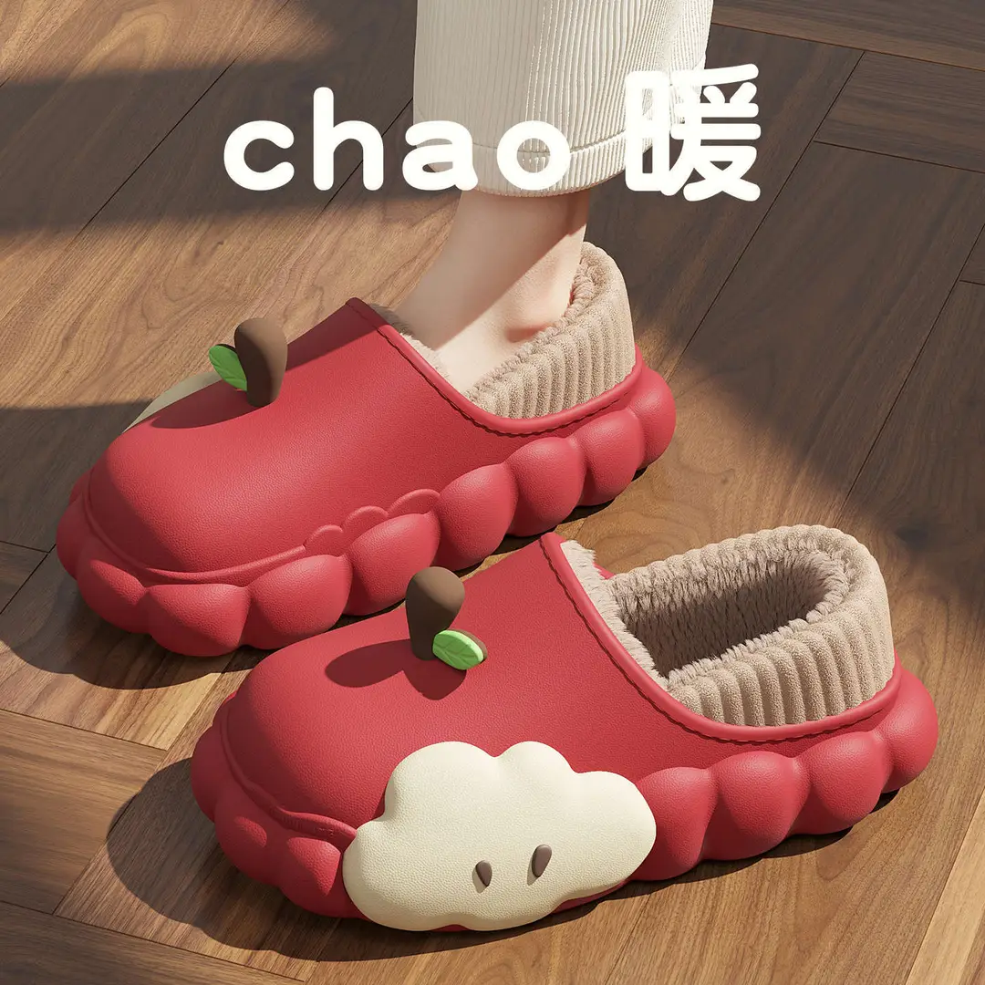 Cartoon Waterproof Cotton Slippers for Women 2025 New Autumn and Winter Non-Slip Warm Fleece-Lined Cute Cotton Slippers for Women to Wear Outside - Image 11