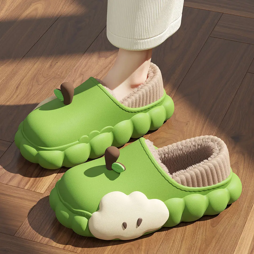 Cartoon Waterproof Cotton Slippers for Women 2025 New Autumn and Winter Non-Slip Warm Fleece-Lined Cute Cotton Slippers for Women to Wear Outside - Image 5
