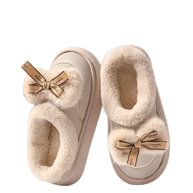 Zuo'Er 411 Butterfly 2025 Cotton Slippers for Couples, Fleece-Lined, Warm, Non-Slip, Solid Color, Suitable for Indoor and Outdoor Use, High-End Cotton Slippers - Image 8