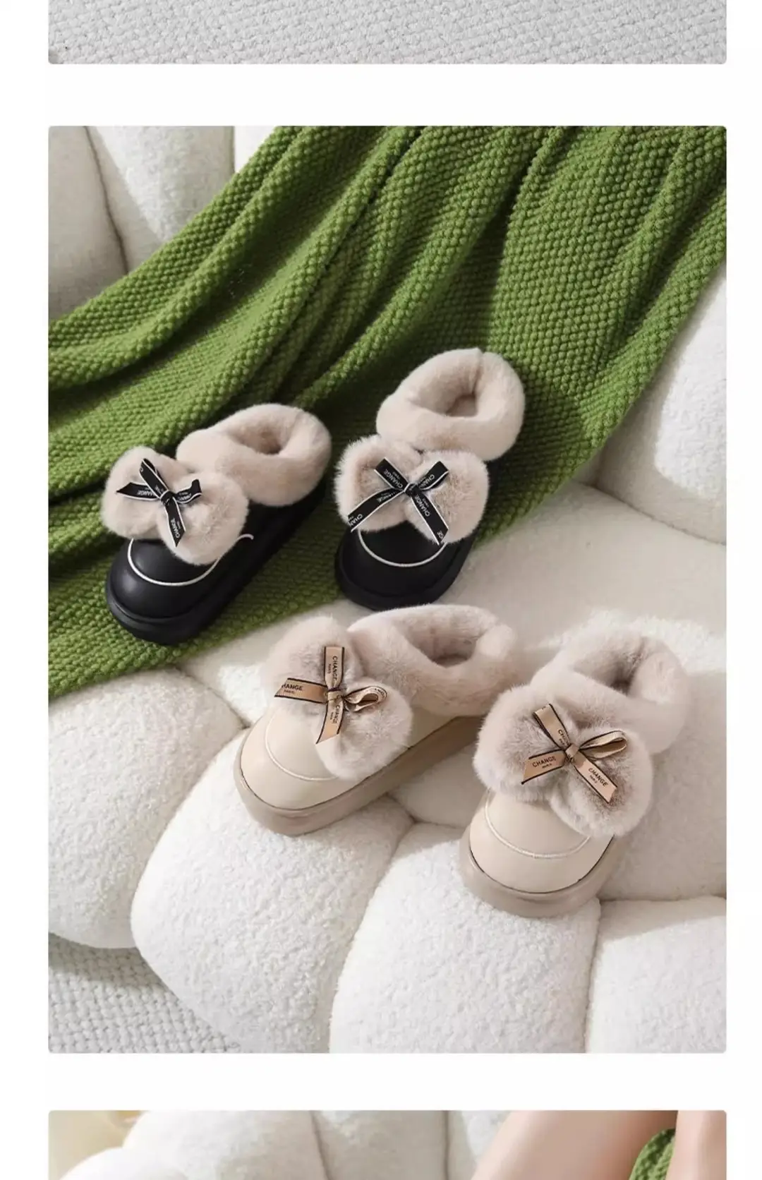 Zuo'Er 411 Butterfly 2025 Cotton Slippers for Couples, Fleece-Lined, Warm, Non-Slip, Solid Color, Suitable for Indoor and Outdoor Use, High-End Cotton Slippers — feature 11