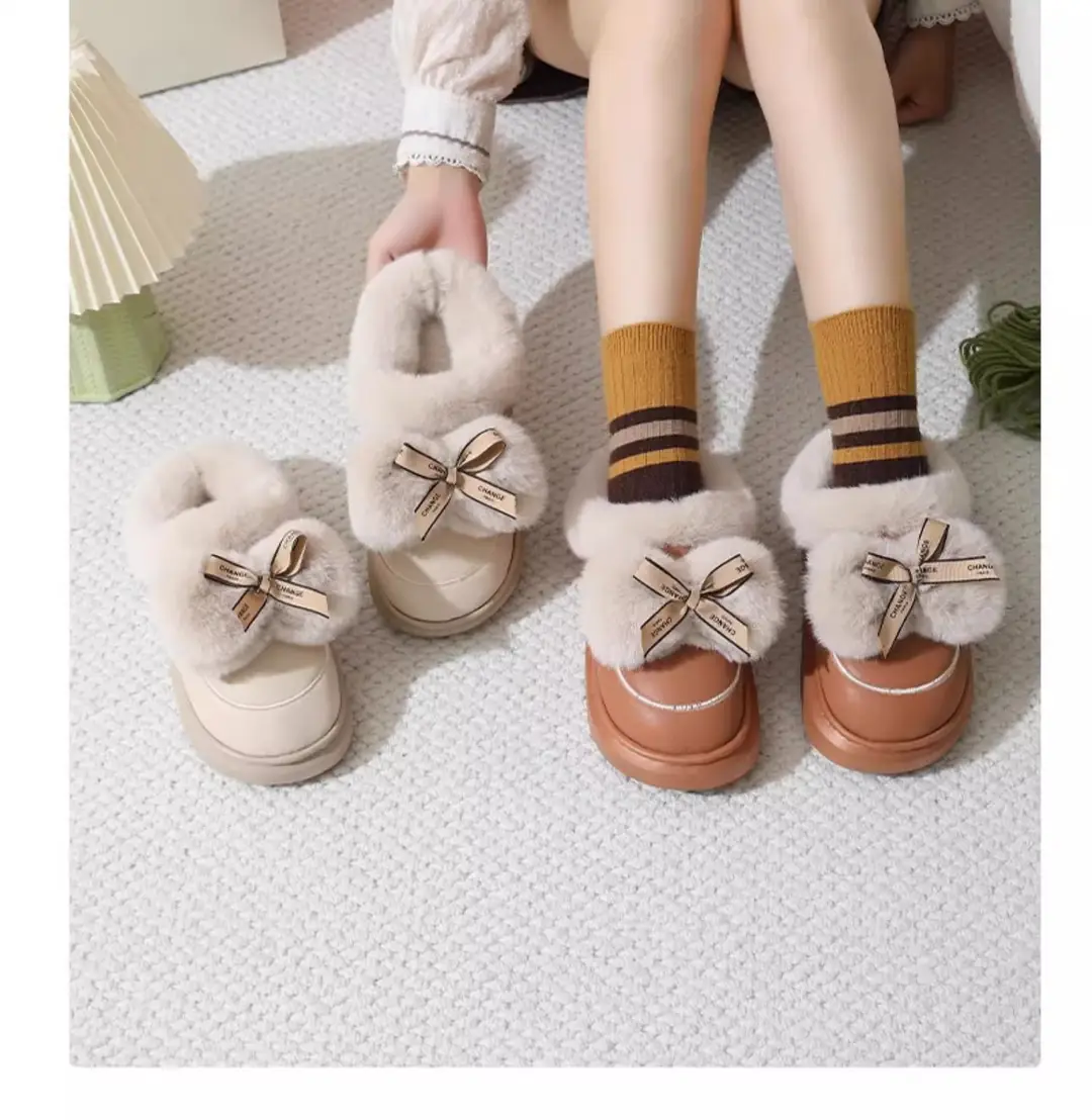 Zuo'Er 411 Butterfly 2025 Cotton Slippers for Couples, Fleece-Lined, Warm, Non-Slip, Solid Color, Suitable for Indoor and Outdoor Use, High-End Cotton Slippers — feature 14