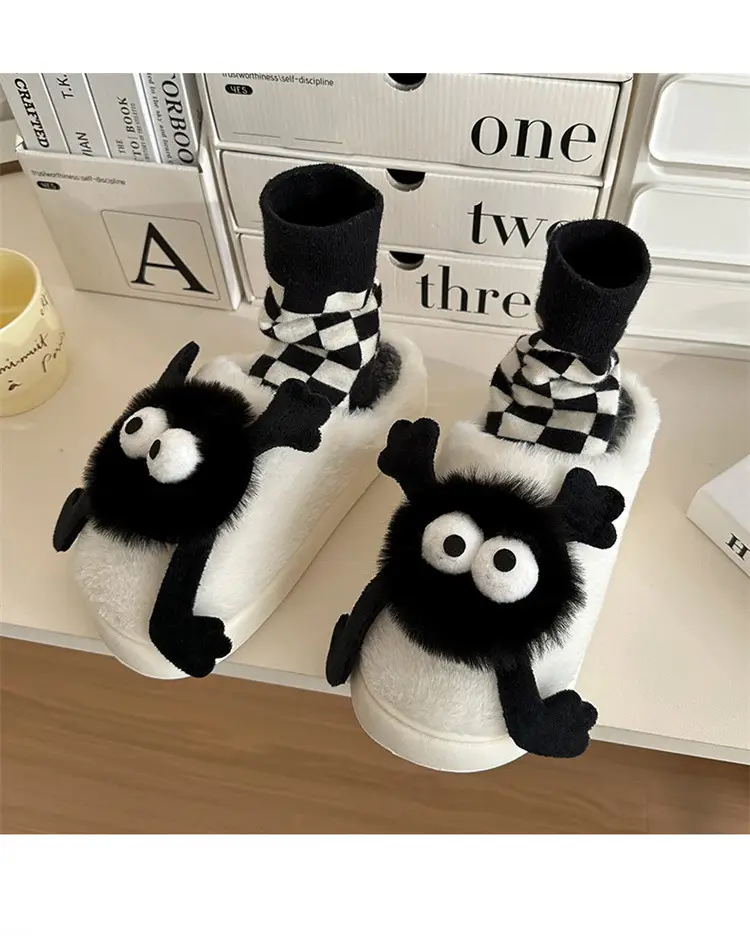 Coal Ball Cotton Slippers 2025 Cotton Slippers for Men and Couples, Fleece-Lined, Warm, Non-Slip, Solid Color, Suitable for Home and Outdoor Wear, High-End Cotton Slippers for Women — feature 14