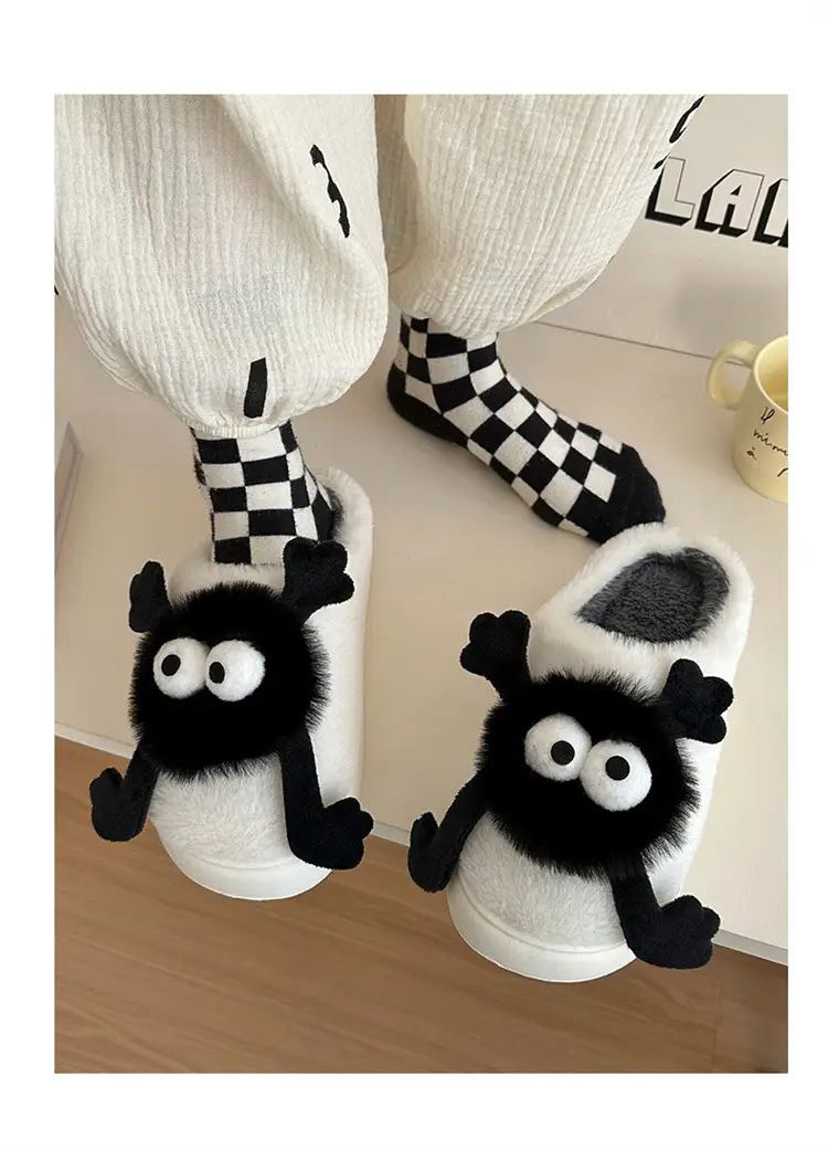 Coal Ball Cotton Slippers 2025 Cotton Slippers for Men and Couples, Fleece-Lined, Warm, Non-Slip, Solid Color, Suitable for Home and Outdoor Wear, High-End Cotton Slippers for Women — feature 16
