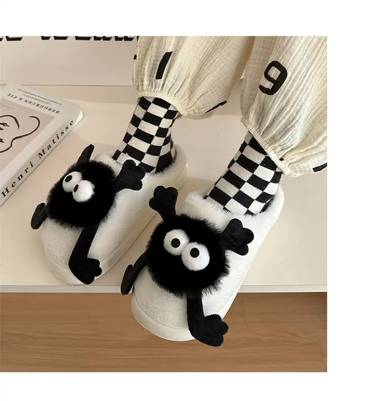 Coal Ball Cotton Slippers 2025 Cotton Slippers for Men and Couples, Fleece-Lined, Warm, Non-Slip, Solid Color, Suitable for Home and Outdoor Wear, High-End Cotton Slippers for Women — feature 18