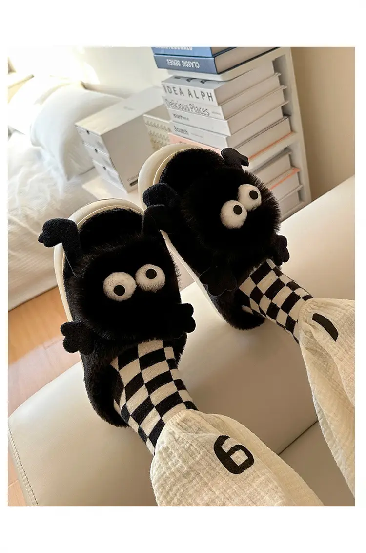 Coal Ball Cotton Slippers 2025 Cotton Slippers for Men and Couples, Fleece-Lined, Warm, Non-Slip, Solid Color, Suitable for Home and Outdoor Wear, High-End Cotton Slippers for Women — feature 5