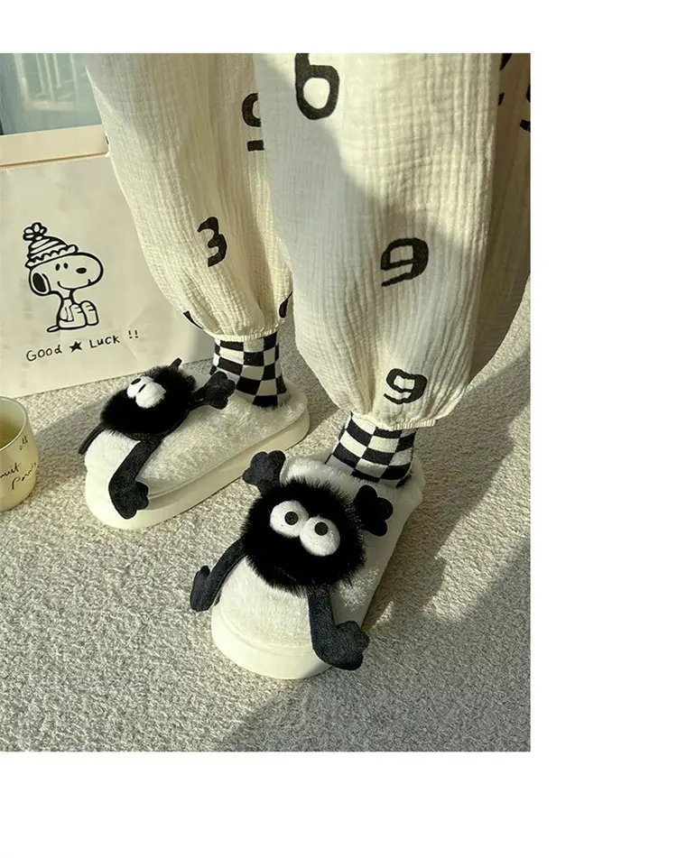 Coal Ball Cotton Slippers 2025 Cotton Slippers for Men and Couples, Fleece-Lined, Warm, Non-Slip, Solid Color, Suitable for Home and Outdoor Wear, High-End Cotton Slippers for Women — feature 6