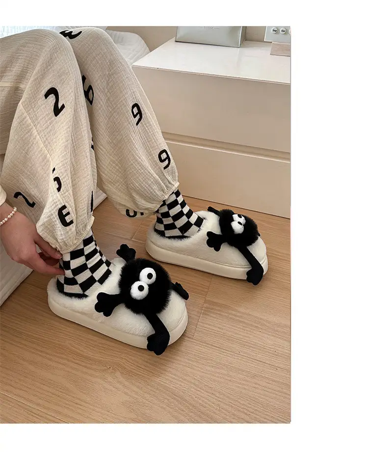 Coal Ball Cotton Slippers 2025 Cotton Slippers for Men and Couples, Fleece-Lined, Warm, Non-Slip, Solid Color, Suitable for Home and Outdoor Wear, High-End Cotton Slippers for Women — feature 9