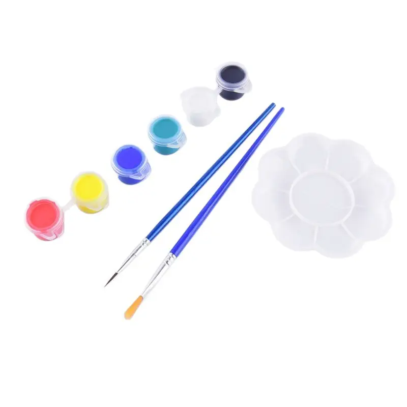 Art Painting Graffiti DIY Plaster Doll Color Kidsren's Watercolor Acrylic Paint Strip Set 12 Colors 6 Consecutive Color Painting