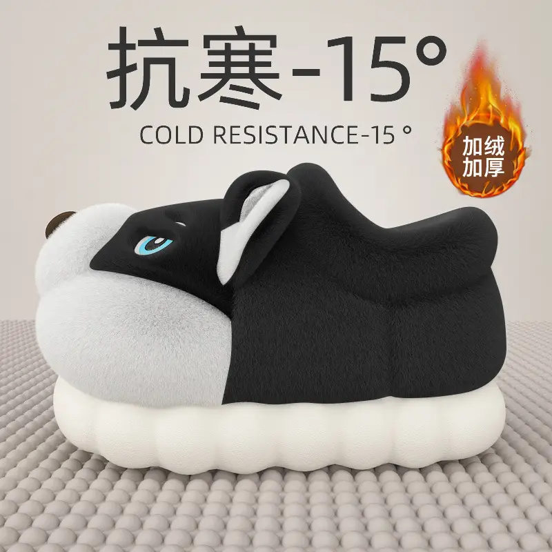 Winter Soft Cotton Slippers with Snowflake Design - Image 4