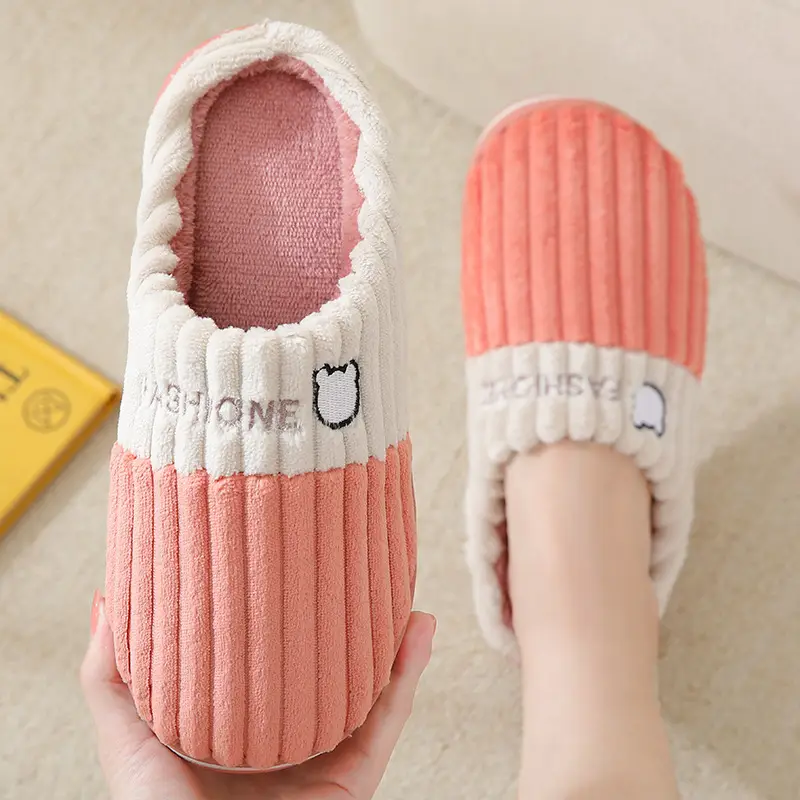 Cotton Slippers for Men, Autumn and Winter New Style, Indoor Home Use, Thick-Soled, Non-Slip, Warm, Plush, Household, Women's Winter - Image 6