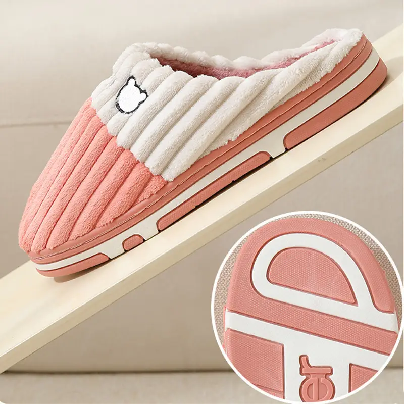 Cotton Slippers for Men, Autumn and Winter New Style, Indoor Home Use, Thick-Soled, Non-Slip, Warm, Plush, Household, Women's Winter - Image 7