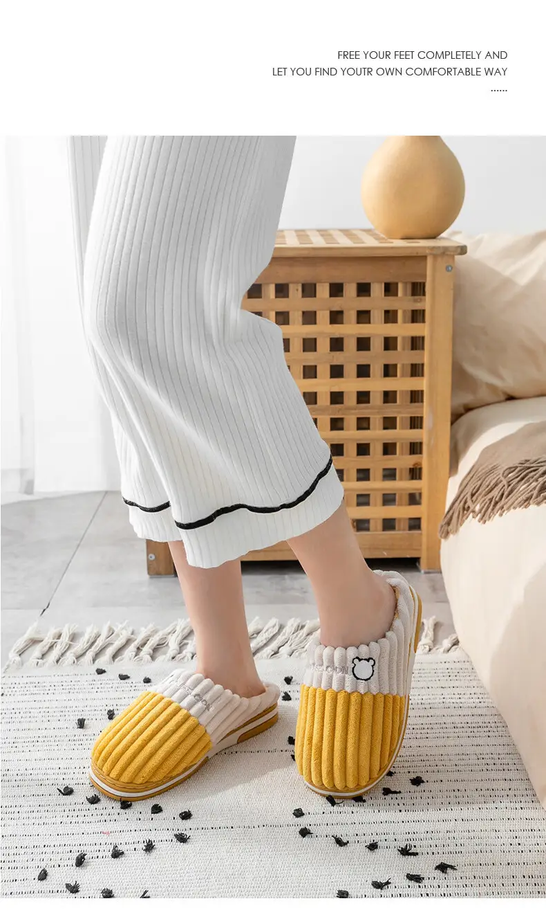Cotton Slippers for Men, Autumn and Winter New Style, Indoor Home Use, Thick-Soled, Non-Slip, Warm, Plush, Household, Women's Winter — feature 15