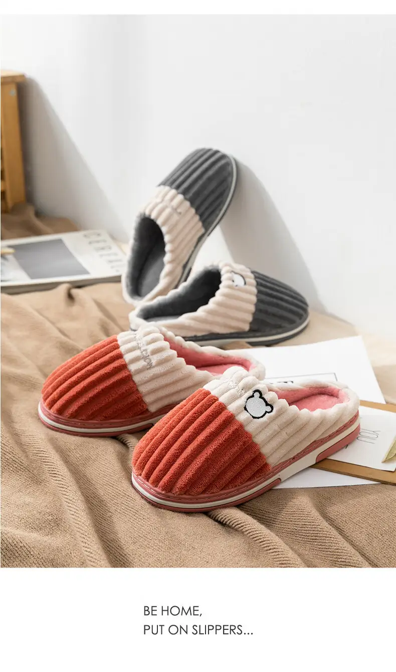 Cotton Slippers for Men, Autumn and Winter New Style, Indoor Home Use, Thick-Soled, Non-Slip, Warm, Plush, Household, Women's Winter — feature 16