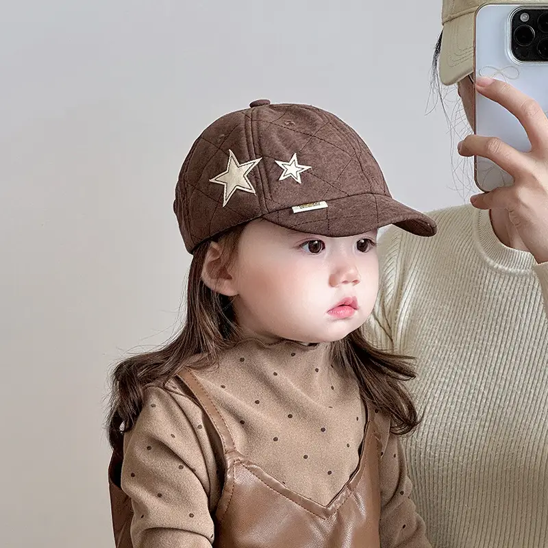 White Star Embroidered Baseball Cap for Boys Girls — feature 1