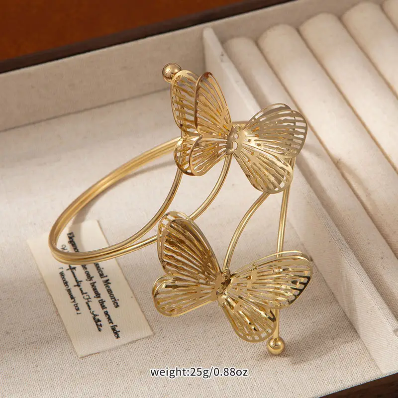 Light Luxury and High-End French Phoenix Tail Bracelet for Women, Gold Opening, Adjustable Armband, Geometric Flower Butterfly Hand Jewelry — feature 15