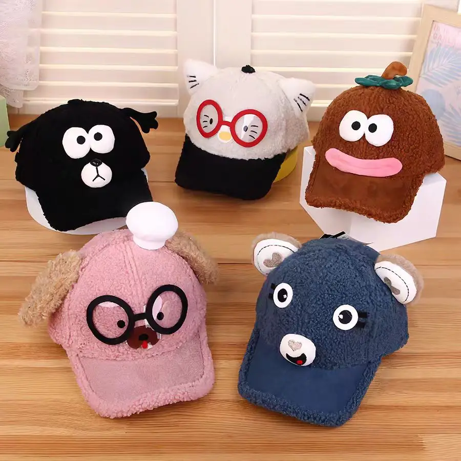 Pink Peaked Cashmere Hat for Kids Winter Warm - Image 44