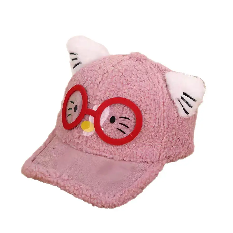 Pink Peaked Cashmere Hat for Kids Winter Warm - Image 46
