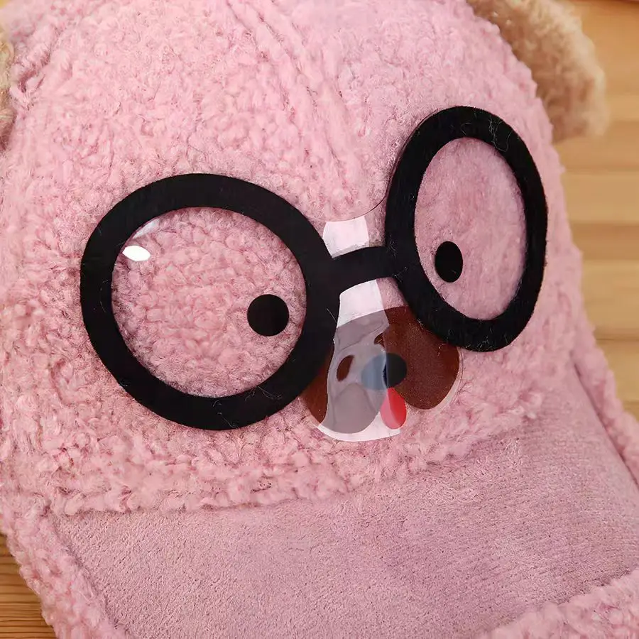 Pink Peaked Cashmere Hat for Kids Winter Warm — feature 12
